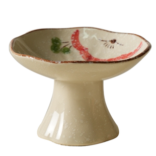 舍里中式复古点心盘陶瓷高脚果盘坚果甜品盘禅意糕点盘摆台供盘