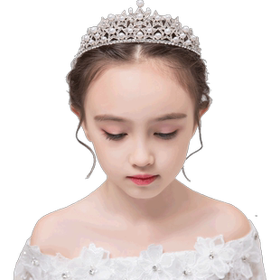 拉夏莉亚儿童皇冠头饰公主女童王冠水晶发箍小孩生日发卡头饰女孩