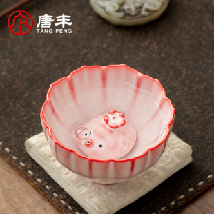 酒杯猪油冻泡泡鱼茶杯主人杯单杯女士 唐丰舞仙盏锦绣芳华杯子同款