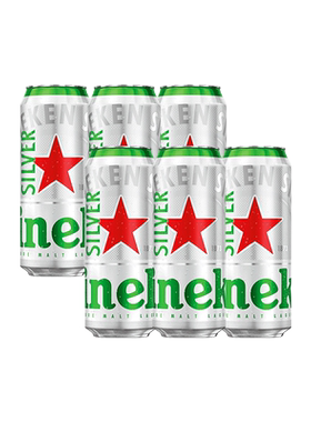 喜力星银啤酒500ml×6听×1组