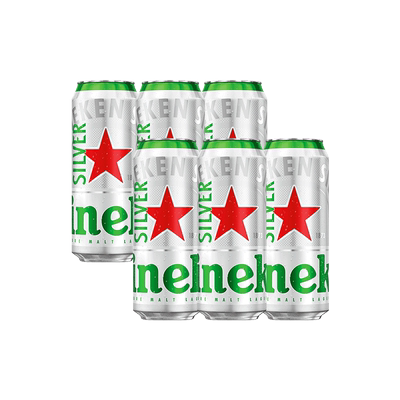 喜力星银啤酒500ml×6听×1组