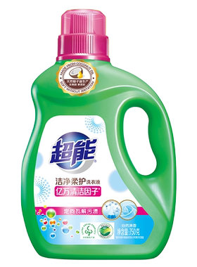 超能洁净柔护鲜艳亮丽洗衣液