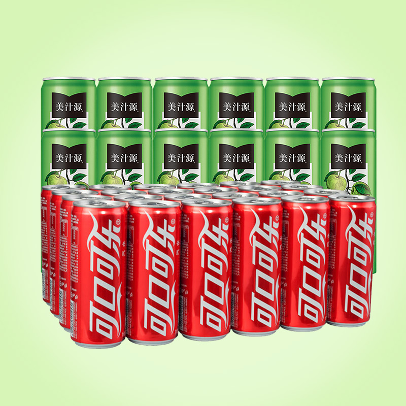 可口可乐330ml*24罐+苹果醋饮料330ml*12罐