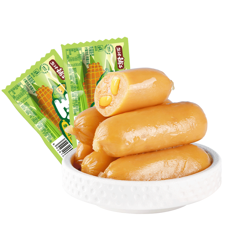盐津铺子玉米肠225g*1袋儿童香肠即食零食小吃夜宵泡面拍档