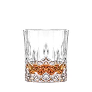 Cliton玻璃洋酒烈酒杯威士忌杯子水晶雕花烈酒啤酒杯350ml 单支装