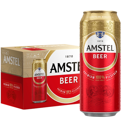 欧洲啤酒amstel红爵500ml×12听