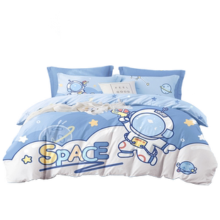 博洋儿童四件套纯棉男孩全棉卡通夏季床上用品被单套床笠款三件套
