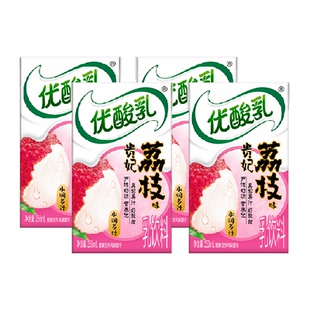 伊利优酸乳贵妃荔枝味含乳牛奶饮料250ml*4盒营养酸酸甜甜凑单装