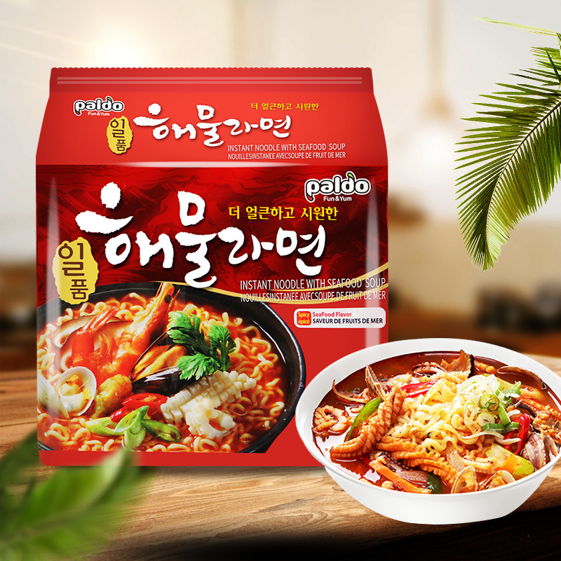 韩国PALDO御膳海鲜拉面120g×5袋