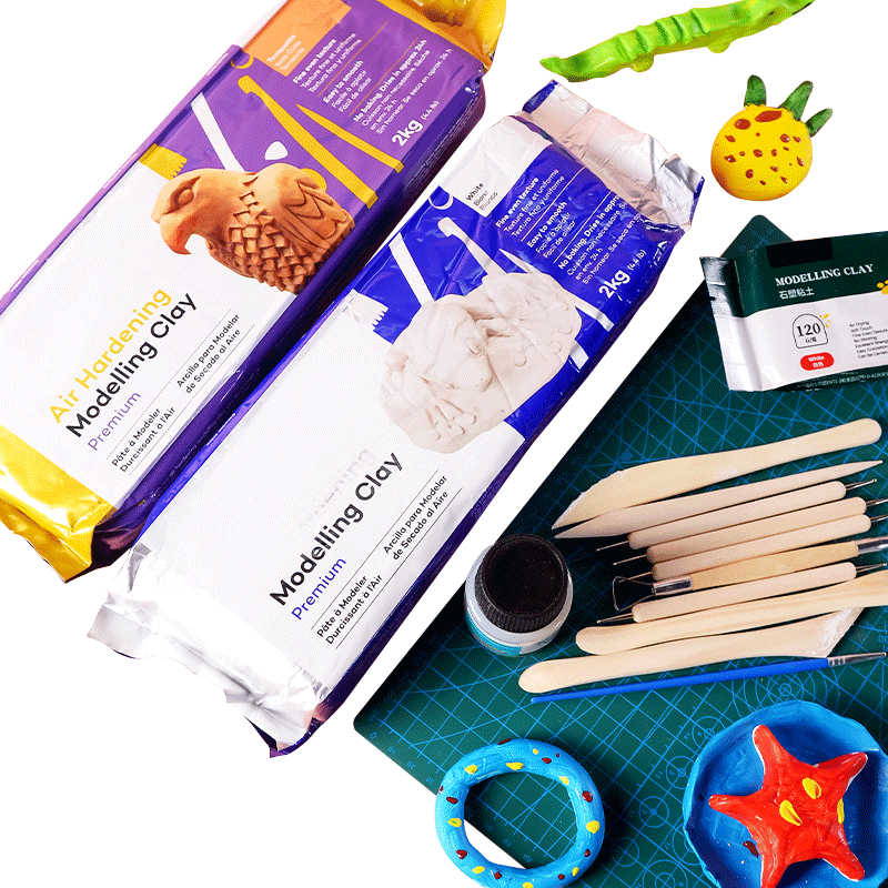 石塑粘土泥塑黏土软陶diy材料包可塑胶泥石膏陶泥工具套装