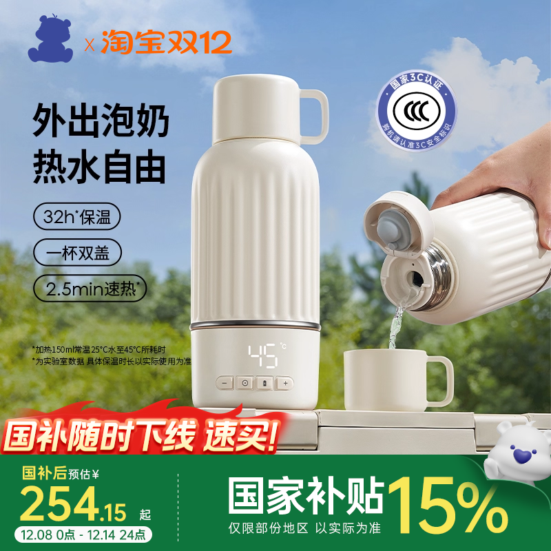 小白熊不锈钢便携恒温水杯