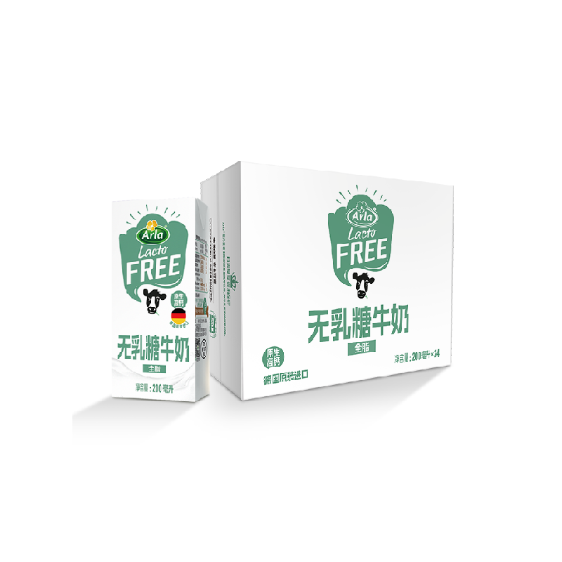 arla无乳糖牛奶200ml×24盒