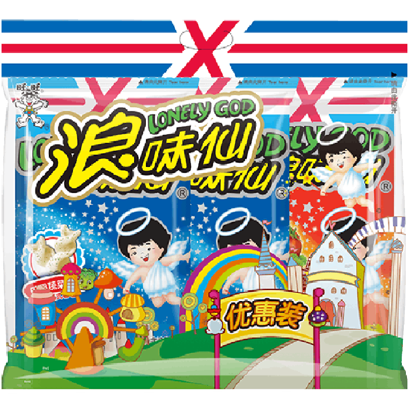 旺旺浪味仙综合口味优惠装210g膨化薯片薯卷