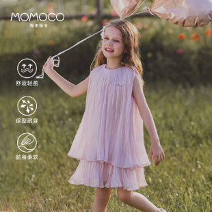 夏季 连衣裙2025新款 中大童洋气公主裙甜 玛米玛卡女童无袖 MOMOCO