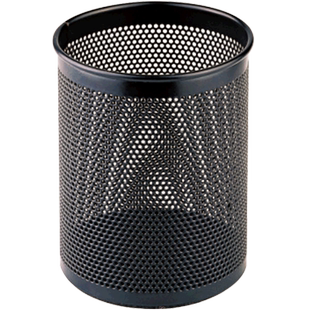 齐心笔筒圆形方形金属网格笔插文具商务笔类收纳简约化妆刷收纳筒