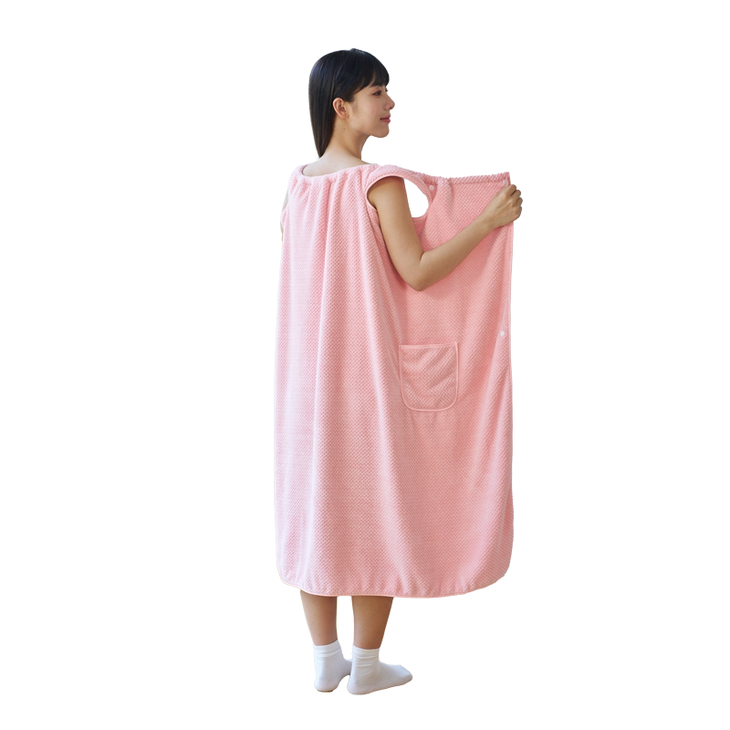 三利浴裙女菠萝格条纹吸水浴袍秋冬家用睡裙居家女士2026新款