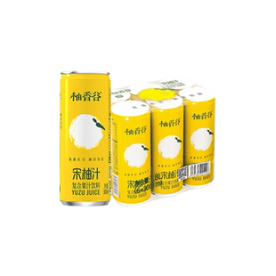 柚香谷宋柚汁胡柚香柚带皮研磨双柚汁300ml*6罐易拉罐装果汁饮料