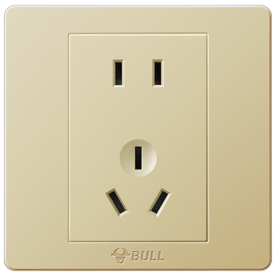 公牛10A香槟金墙壁开关插座G07