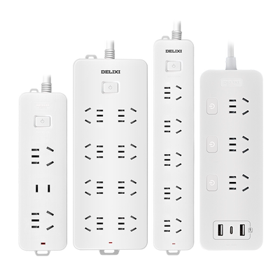 德力西插排双层保护门过载保护