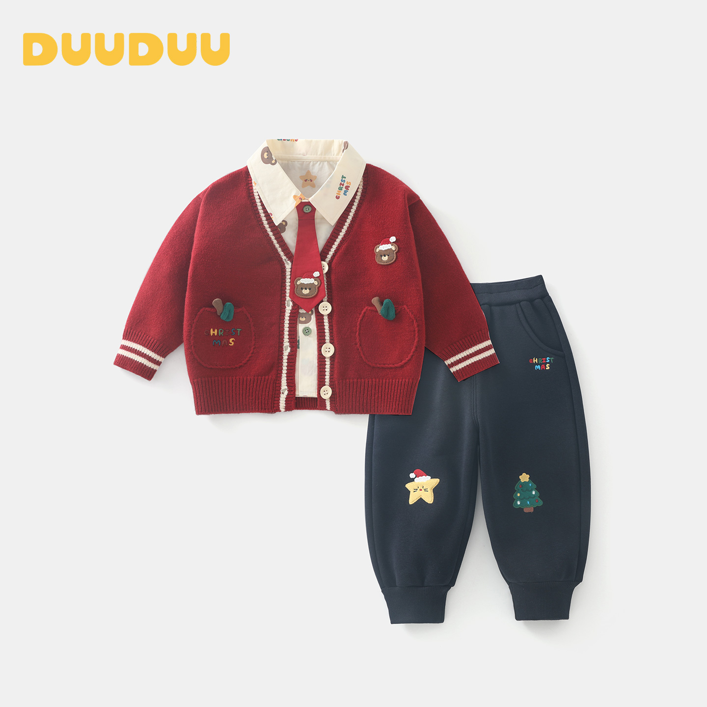DUUDUU儿童秋冬休闲可爱圣诞套装