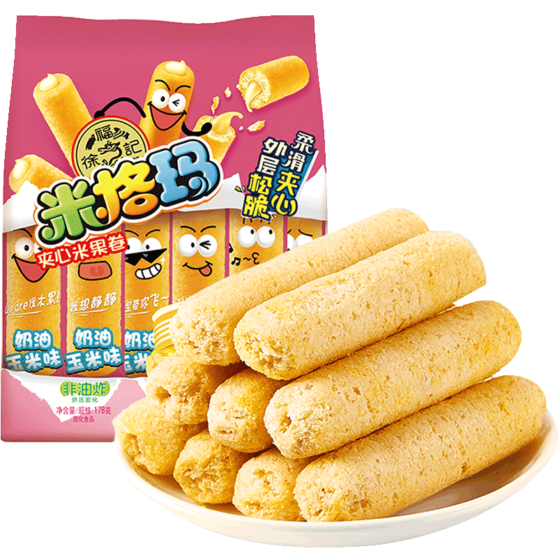 徐福记奶油玉米味米果卷