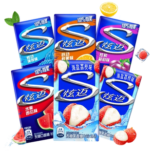 炫迈口香糖荔枝味2盒+西瓜蓝莓28片双盒+薄荷鲜果双盒共28片*6盒