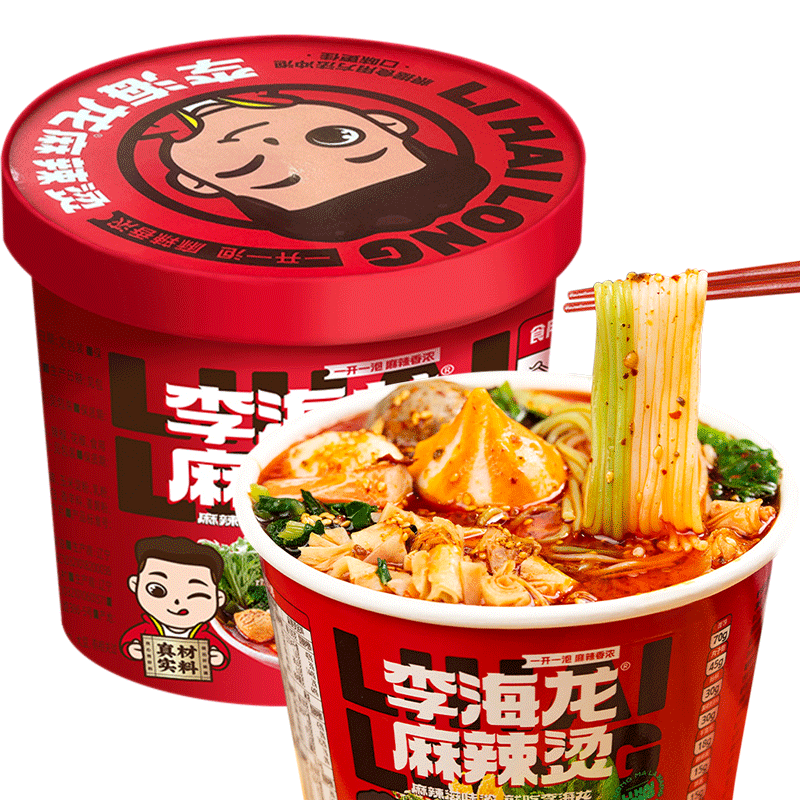 【平台直发】李海龙东北麻辣烫老式黏糊238克*4桶带丸子喝汤即食