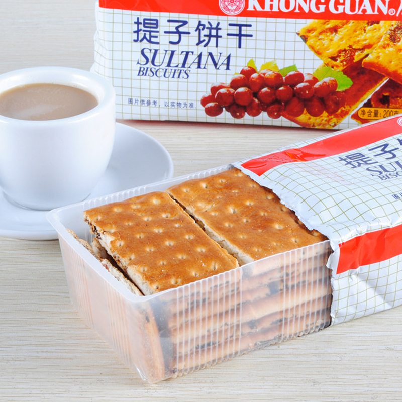 康元提子饼干葡萄干果肉酥性休闲馋嘴小零食提子夹心童年回忆