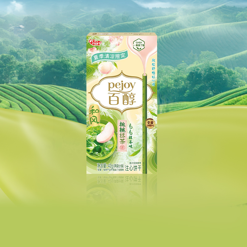 格力高百醇桃桃抹茶味注心饼干