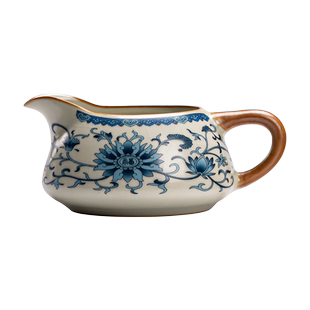 唐丰青花汝窑茶具公道杯单家用分茶器仿高档珐琅彩茶水分离导流杯