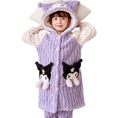 2024儿童睡衣珊瑚绒秋冬女童睡袍