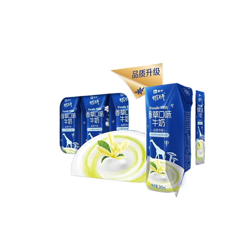 5月产 蒙牛牛奶243ml*12包奶特香草口味