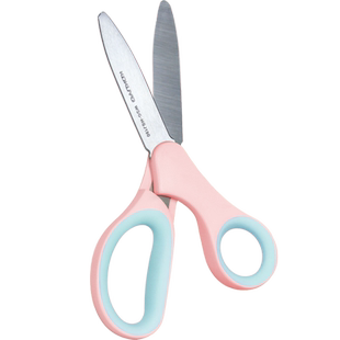 日本国誉学童剪刀护套淡彩星球多功能不锈钢儿童学生做手工剪