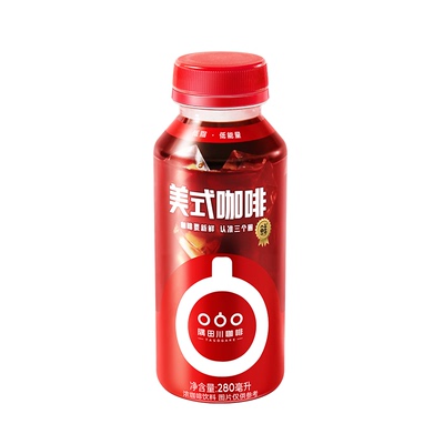 隅田川即饮咖啡美式风味低脂黑咖啡饮料整箱280ML*15瓶
