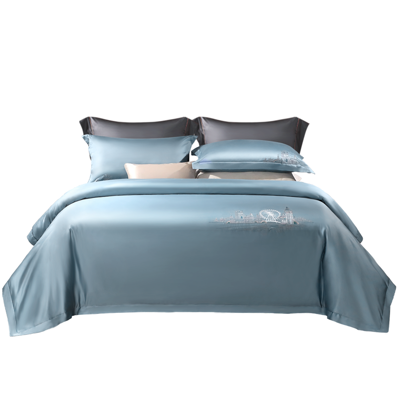 富安娜家纺120支双股长绒棉全棉纯棉四件套抗菌欧式高端床上用品