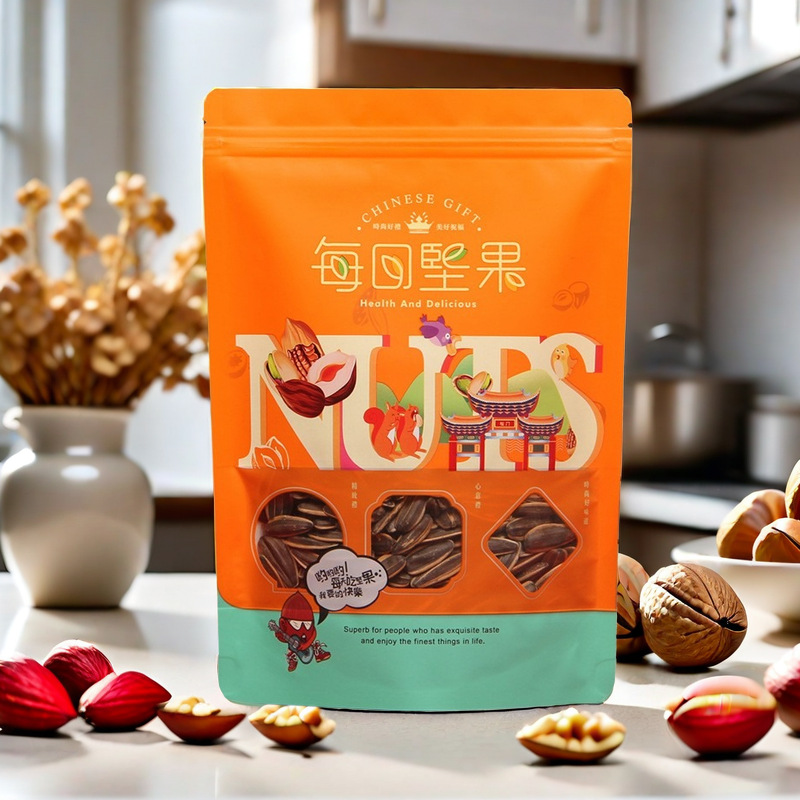 休闲食品白牛皮纸包装袋每日坚果食品袋坚果干果核桃杏仁礼品袋