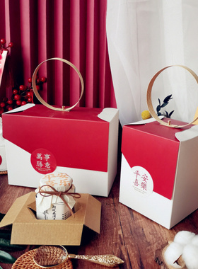 喜庆包装盒蜂蜜礼盒阿胶西洋参膏燕窝黑松露酱海鲜辣椒酱盒手提盒