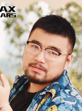 144mm超轻纯钛商务大脸眼镜男潮方形半框大框大码近视眼镜架胖子