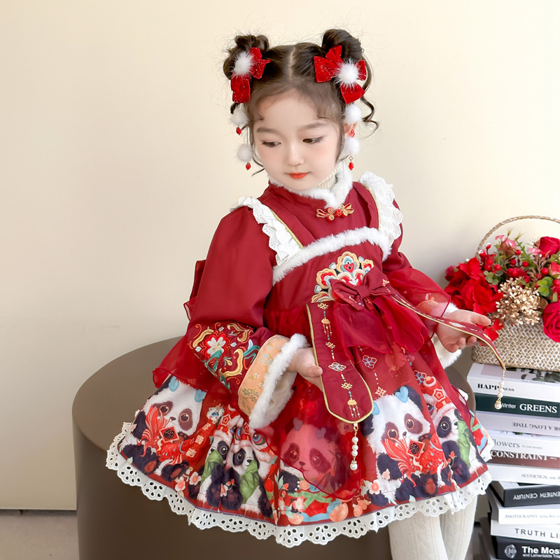 洋气现货冬装西班牙蓬蓬裙洋装