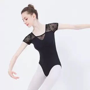 舞蹈服女成人芭蕾舞练功服短袖 连体服形体服空中瑜伽服体操服艺考