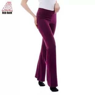 红雨舞蹈裤练功裤形体裤女喇叭裤成人低腰修身瑜伽裤跳舞裤子长裤