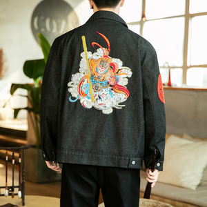20秋冬 潮风重工刺绣牛仔大码夹克外套男女日系 JK19/P200图片