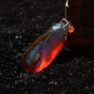【齐翔珠宝】缅甸纯天然琥珀 血珀 玉兰花 吊坠 挂件 1565#