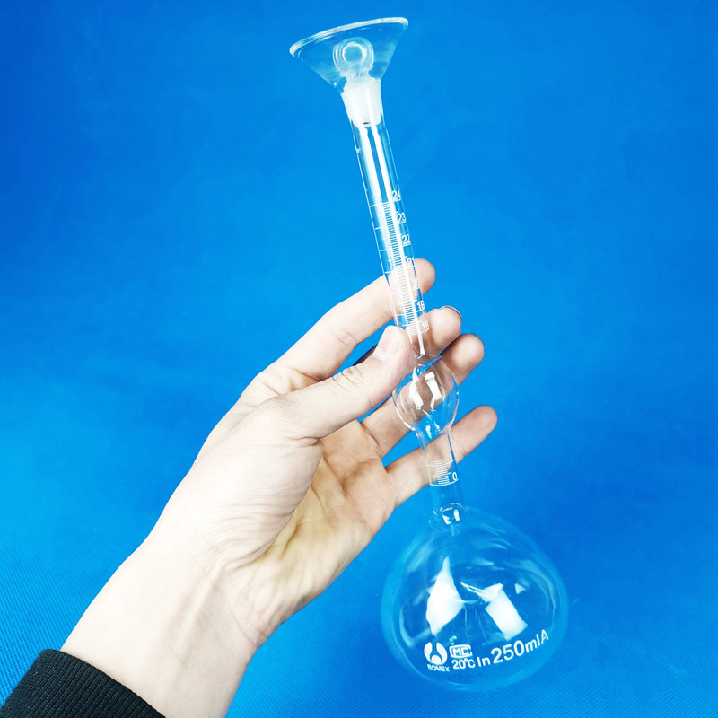 比重瓶 水泥李氏250ml水泥比重瓶固体比重瓶玻璃比重瓶液体密度瓶