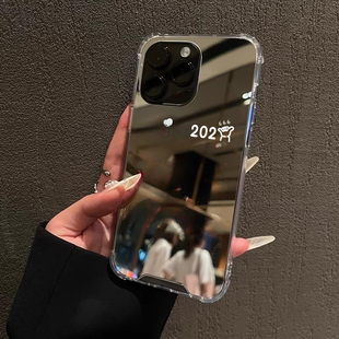 2026年六六六适用iPhone17苹果15手机壳16ProMax荣耀90新年14华为Mate镜面子P80女情侣款oppo小米viv简约个性
