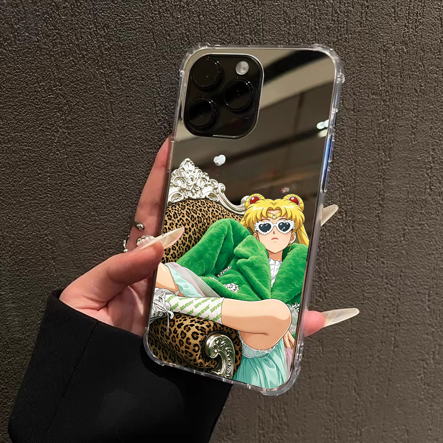 慵懒拽酷姐适用iPhone17e适用苹果14手机壳16ProMax美少女15华为Mate70Pro镜面P80小米vivo甜辣13三星S25豹纹
