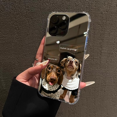 我超美腊肠犬小狗适用iPhone17e苹果14手机壳16ProMax荣耀90搞怪治愈15华为Mate70Pro镜面P80小米女13可爱x女