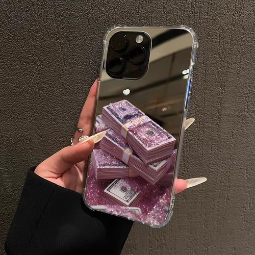 浪漫金钱适用iPhone17苹果14手机壳16ProMax荣耀90美金15华为Mate70Pro镜面P80简约补妆oppo发财小米vivo三星
