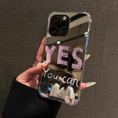 你可以适用iPhone16苹果15手机壳17ProMax荣耀100Pro华为Mate60简约12镜面X100S补妆80治愈Pura70励志90硅胶8