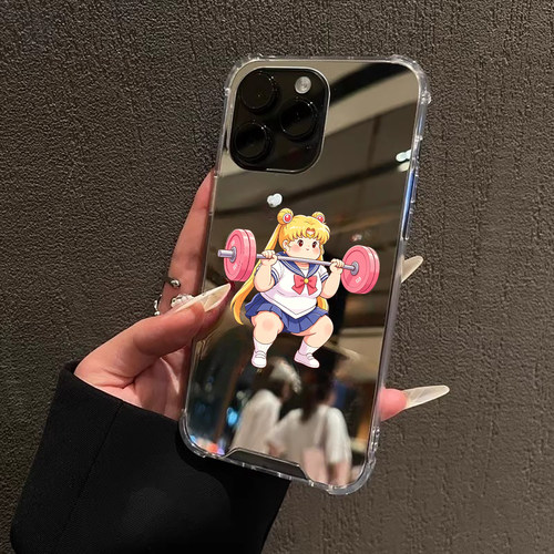 美少女战士适用iPhone17苹果14手机壳16ProMax健身自律90搞怪15华为Mate70镜面P80小米13三星S25个性op创意18